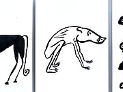 Auf dem Foto sind Tuschezeichnungen “Fauna” abgebildet. Eine Kreativaktion am 13.3.24.Tuschezeichnungen “Fauna”