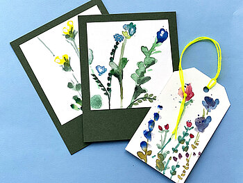 Auf dem Foto ist ein Ergebnis aus dem Workhop "Malen: florale Aquarelle" abgebildet.