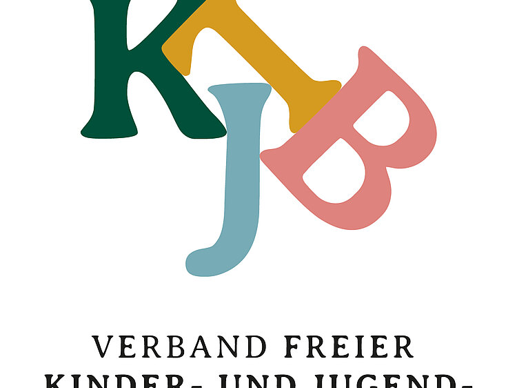 Das Logo des VfKJTB besteht aus vier bunten Buchstaben KJTB, die ineinander gekippt sind.