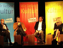 Interview auf der Bühne mit der Theatergemeinde und Dieter Reiter