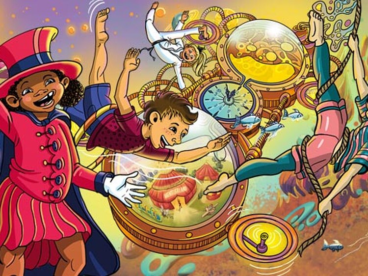 Wunderwelten – auf in neue Dimensionen: Kinder in einer magischen Zirkuswelt bei Lilalu